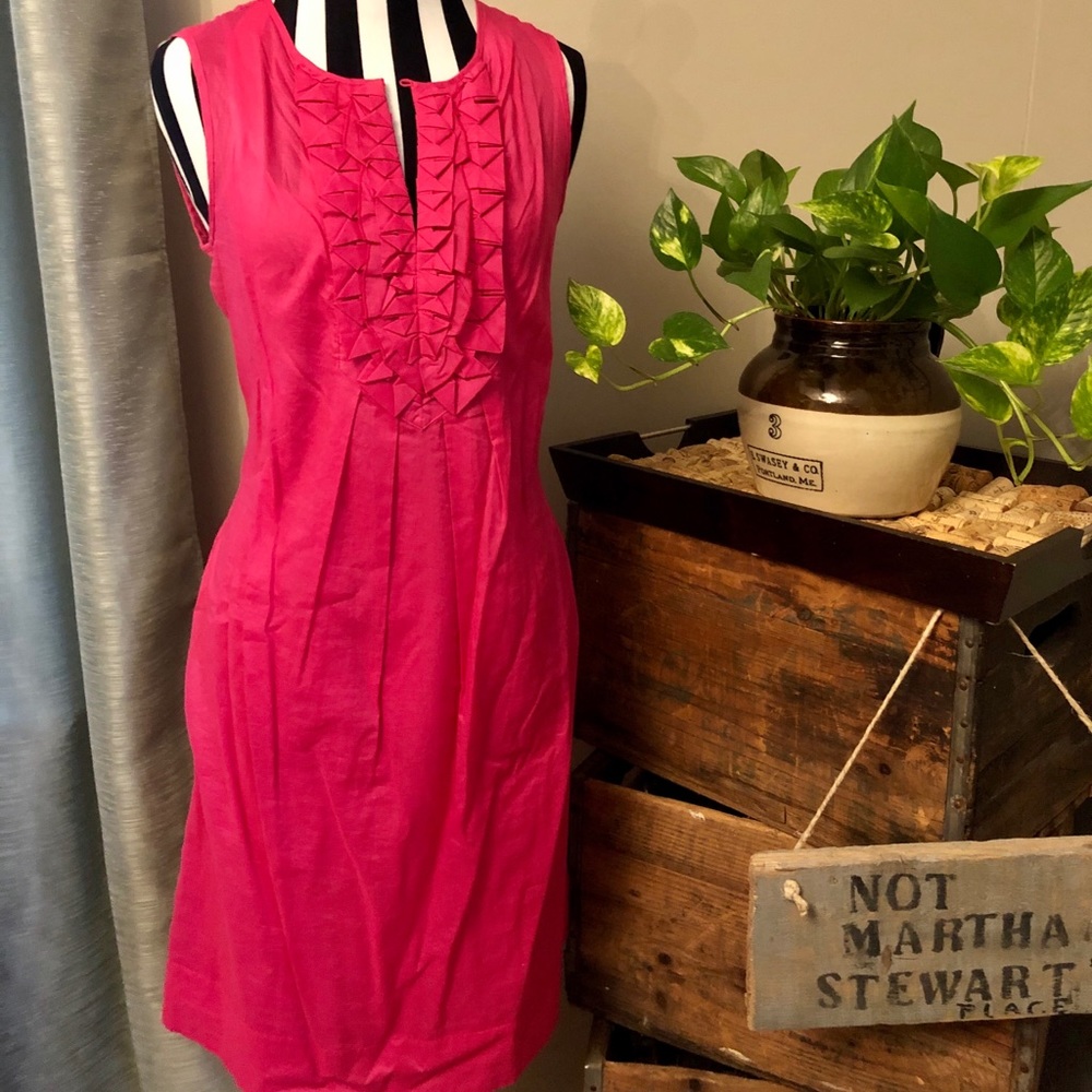 Calvin Klein Hot Pink Magenta Cotton Sheath Dress